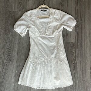 Zara Dress With Open Work Embroidery Size Small